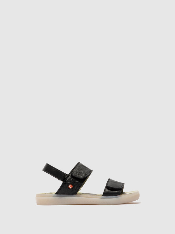 softinos Velcro Sandals INDU753SOF BLACK