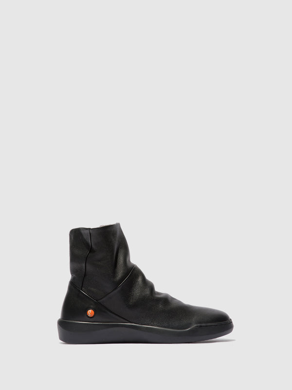 Softinos Zip Up Ankle Boots BLER550SOF BLACK