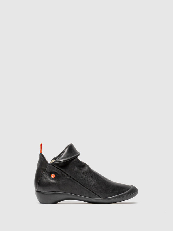 Softinos Zip Up Ankle Boots FARAH BLACK