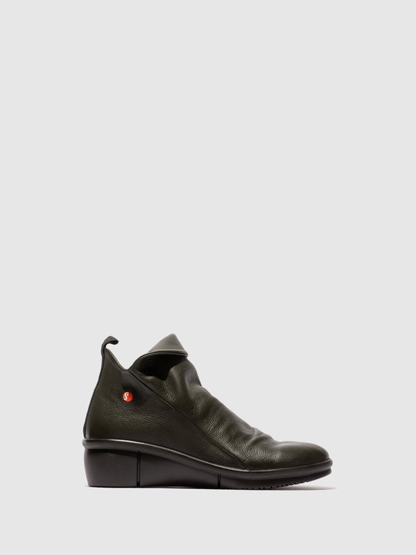 softinos Zip Up Ankle Boots RARA808SOF MILITARY