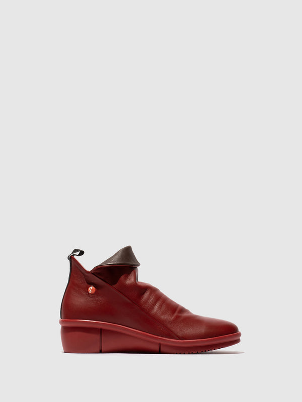 Softinos Zip Up Ankle Boots RARA808SOF RED