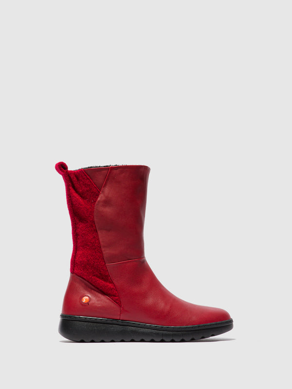 softinos Zip Up Boots EZRA RED/RED