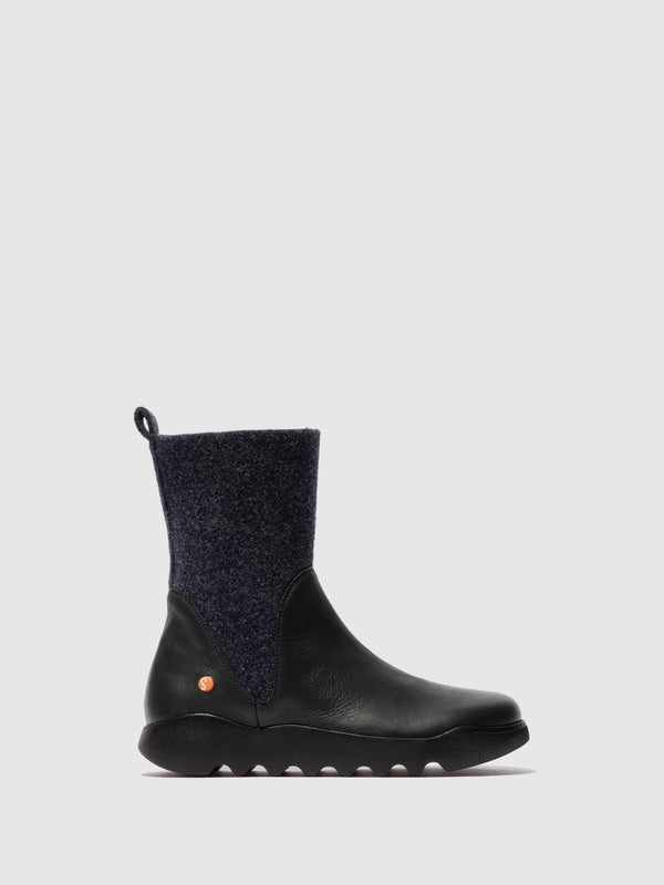 softinos Zip Up Boots WUMI773SOF NAVY/NAVY FELT
