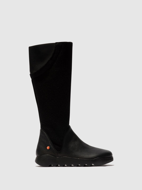 softinos Zip Up Boots WEIL726SOF BLACK W/ BLACK FELT