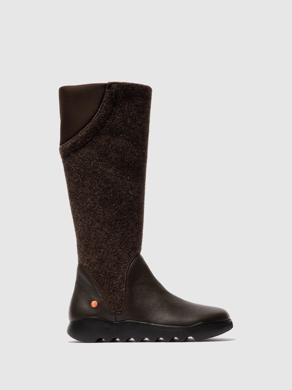 softinos Zip Up Boots WEIL726SOF DK BROWN/BROWN FELT