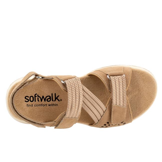 Softwalk Oahu Sandals Beige Suede