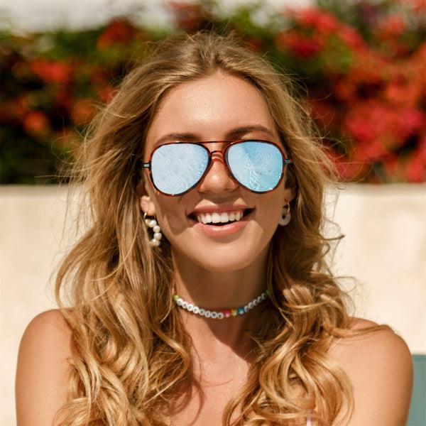 Sojos Acme Sunglasses Tortoise Frame Rose Gold Lens