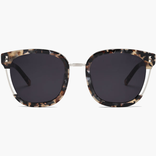 sojos All Nighter Sunglasses Grey Tortoise Silver Frame Grey Lens