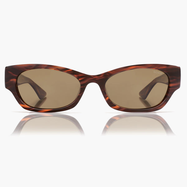sojos Fire Coral Sunglasses Brown Pattern Frame Brown Lens