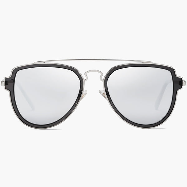 sojos MANDARIN Sunglasses Silver Frame Silver Mirrored Lens