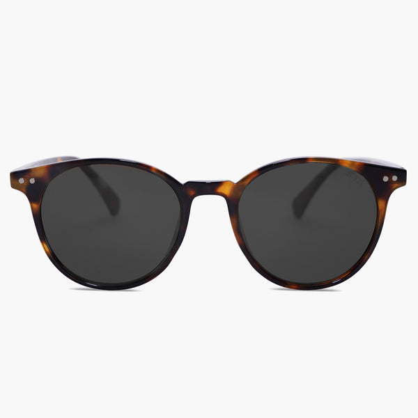 sojos May Sunglasses Amber Tortoise Frame Black Lens