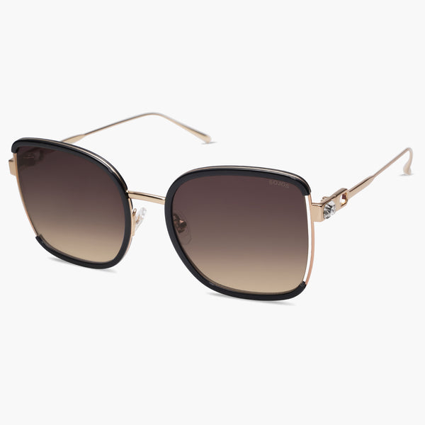 Sojos Precious Sunglasses Black Frame Gradient Grey Lens