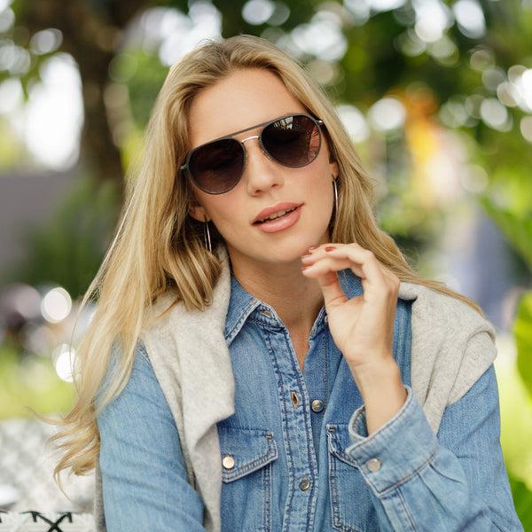 Sojos SJ1204 Sunglasses Black Gold Frame Green Lens