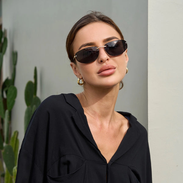 Sojos SJ1268 Sunglasses Gold Frame Light Brown Lens