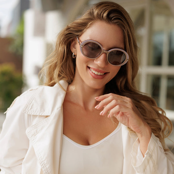 Sojos SJ3128 Sunglasses Purple Frame Gradient Brown Lens