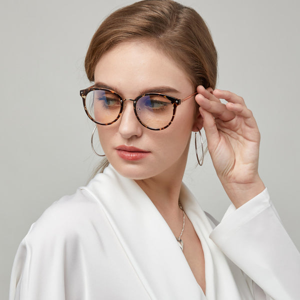 Sojos Ashley Eyeglasses Leopard Print Frame