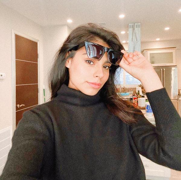 Sojos Bella Sunglasses Black Frame Grey Lens