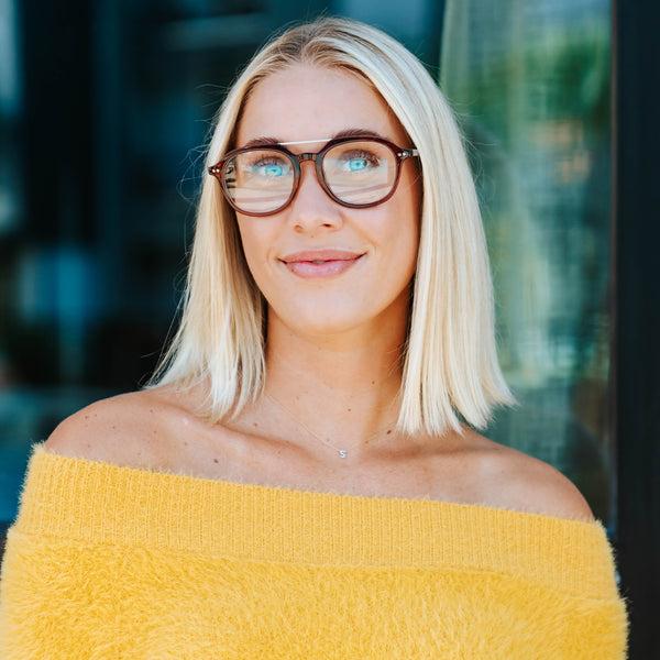 Sojos Bexley Eyeglasses Brown Frame