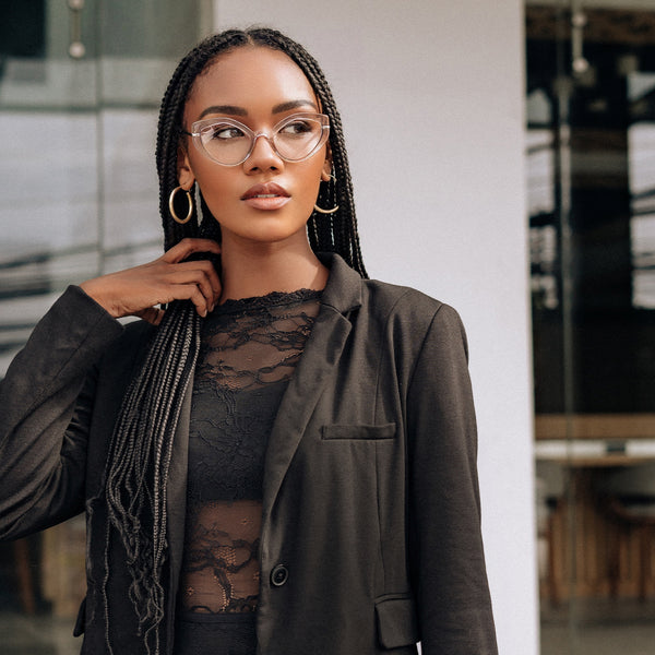 Sojos Flipped Eyeglasses Transparent Frame