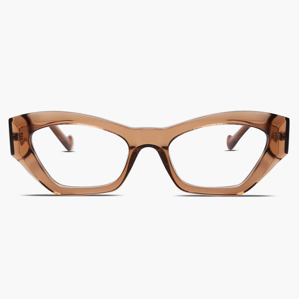 sojos Heartbeat Eyeglasses Clear Brown Frame