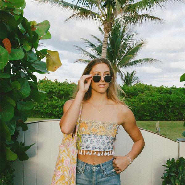 Sojos Hometown Sunglasses Gold Frame Grey Lens