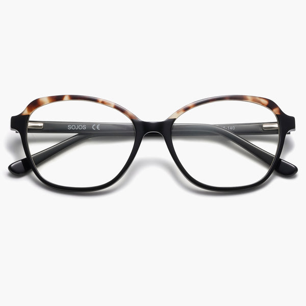 Sojos Imagine Eyeglasses Tortoise With Black Frame