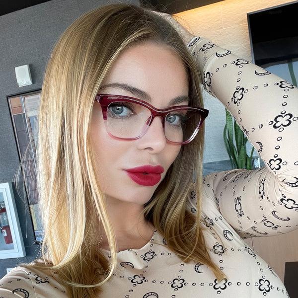 Sojos Innovate Eyeglasses Red Pink Frame