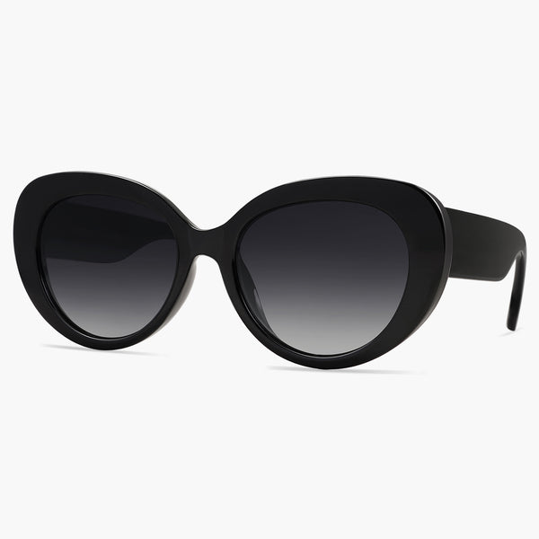 Sojos LUCINDA Sunglasses Black Frame Grey Lens