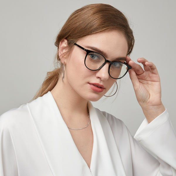 Sojos Met Again Eyeglasses Brown Pattern Frame