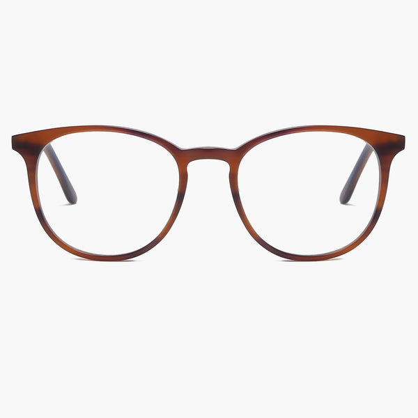 sojos Met Again Eyeglasses Brown Pattern Frame