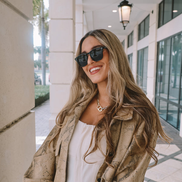 Sojos MIRACLE Sunglasses Black Frame Grey Lens