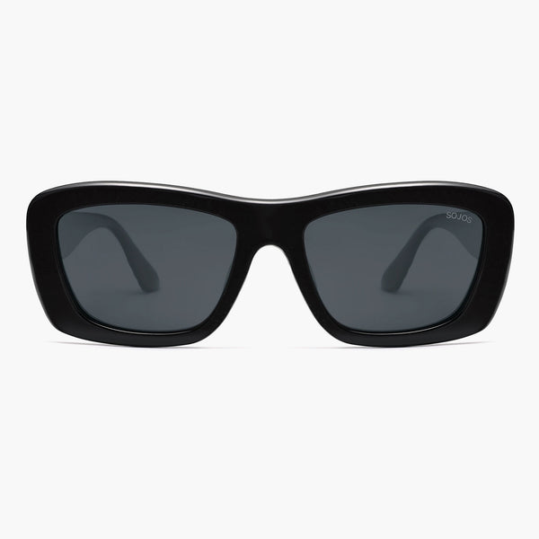 sojos Moonbeam Sunglasses Black Frame Grey Lens