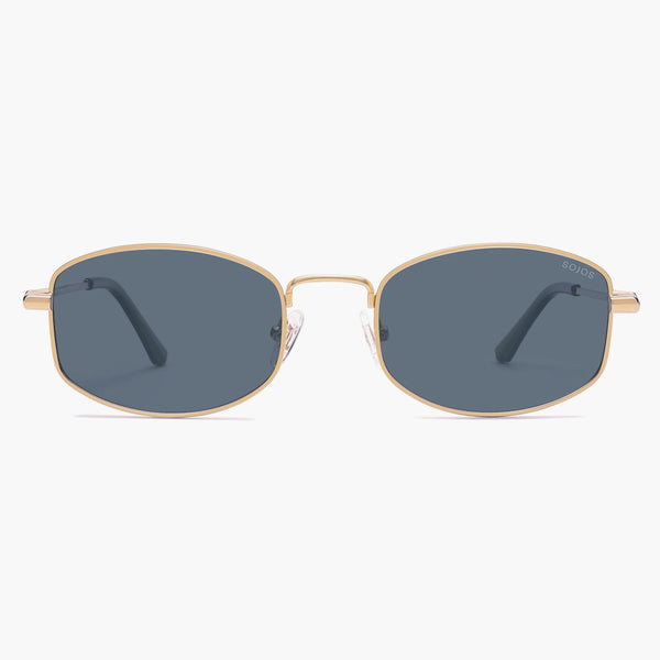 sojos SJ1258 Sunglasses Gold Frame Blue Lens