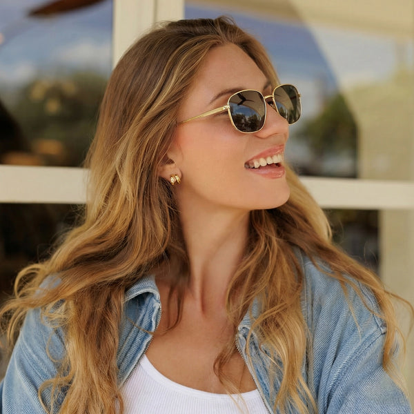 Sojos SJ1276 Sunglasses Gold Frame Grey Lens