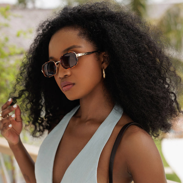 Sojos SJ1291 Sunglasses Gold & Black Rim/Grey Lenses