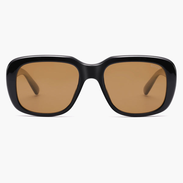 sojos SJ2635 Sunglasses Black Frame Brown Lens