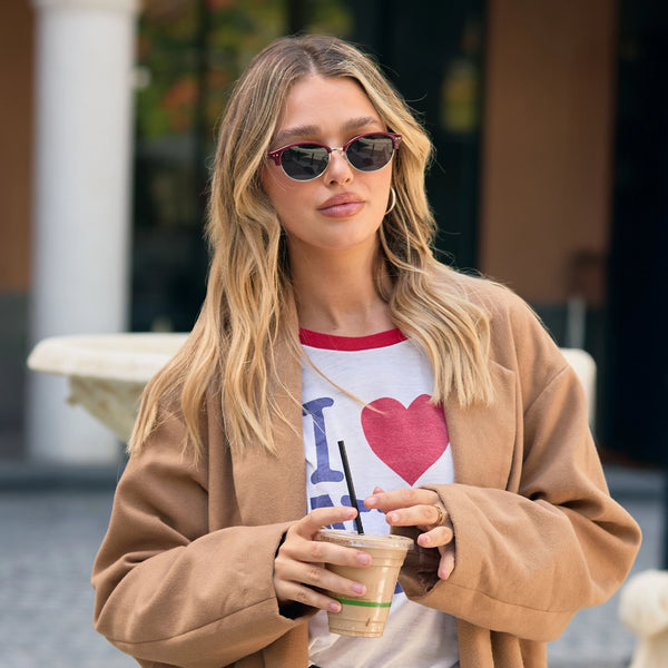 Sojos SJ2687 Sunglasses Red Frame Grey Lens