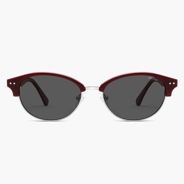 sojos SJ2687 Sunglasses Red Frame Grey Lens