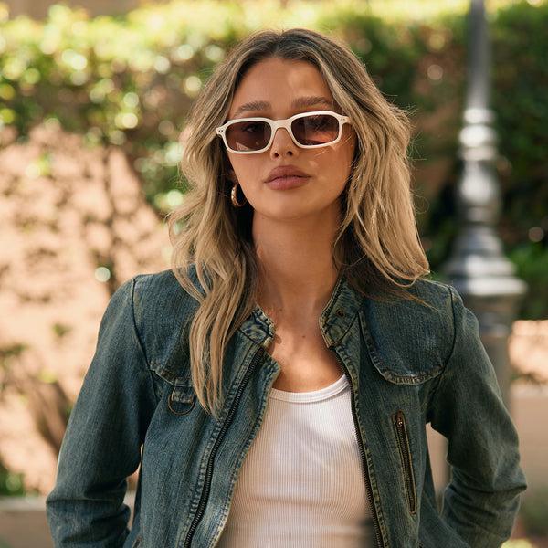 Sojos SJ3130 Sunglasses White Frame Pink Lens