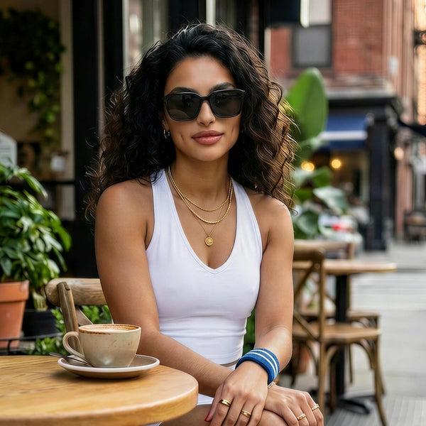 Sojos SJ5506 Sunglasses Black Frame Grey Clip-on