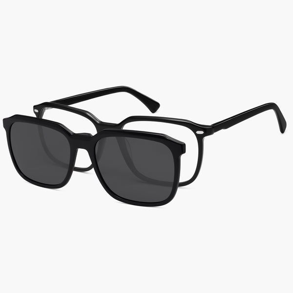 sojos SJ5506 Sunglasses Black Frame Grey Clip-on