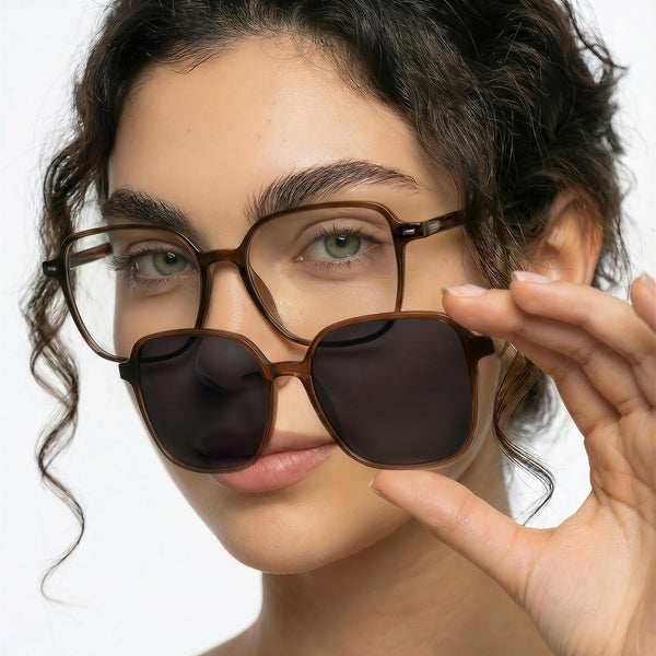 Sojos SJ5507 Sunglasses Black Frame Grey Clip-on