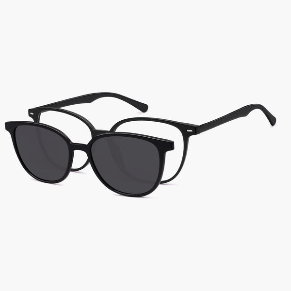 sojos SJ5508 Sunglasses Black Frame Grey Clip-on