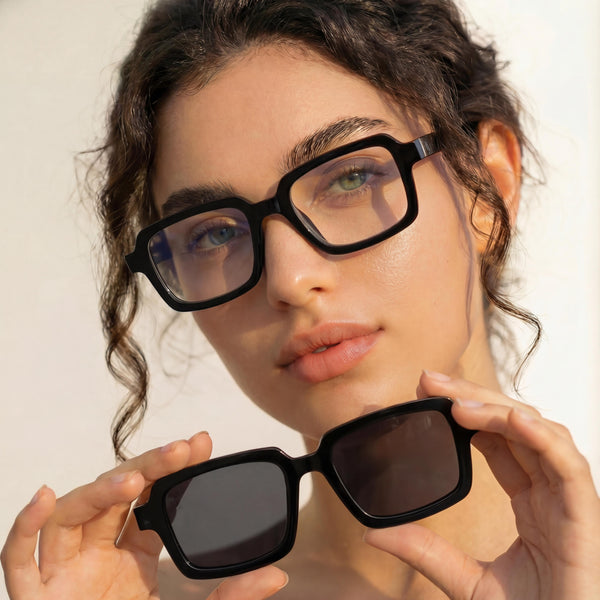 Sojos SJ5510 Sunglasses Black Frame Grey Clip-on