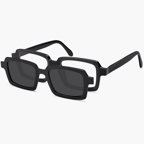 sojos SJ5510 Sunglasses Black Frame Grey Clip-on