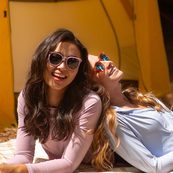 Sojos SJTR2113 Sunglasses Orange Frame Blue Lens