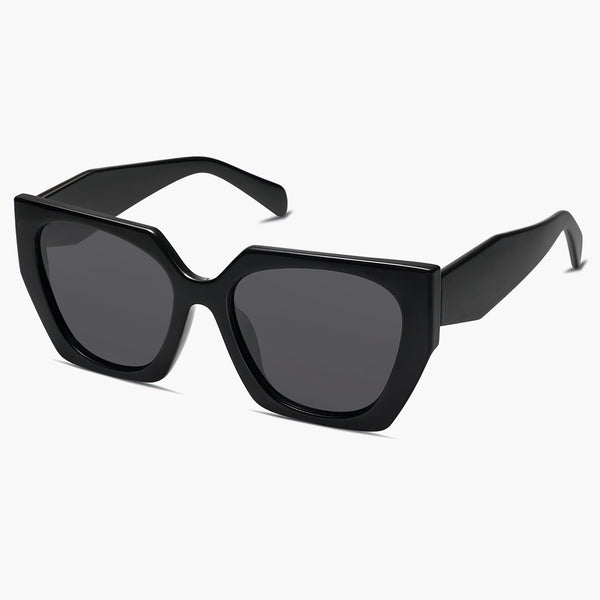 Sojos Vera Sunglasses Black Frame Grey Lens