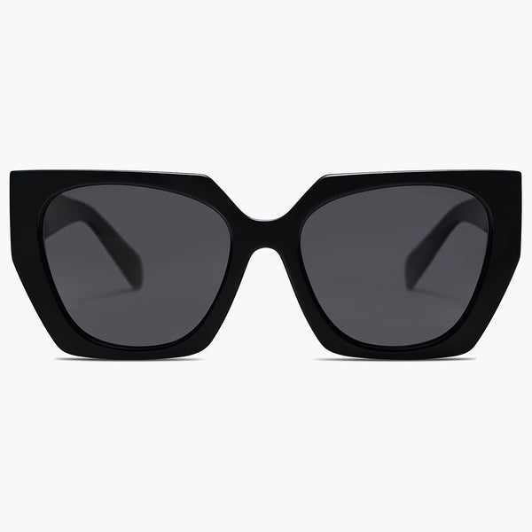 sojos Vera Sunglasses Black Frame Grey Lens