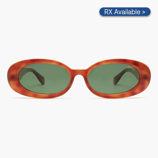 Sojos Sunlight Sunglasses Tortoise Frame Green Lens