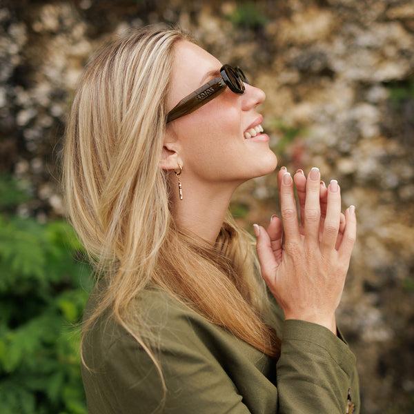 Sojos Sunlight Sunglasses Tortoise Frame Green Lens